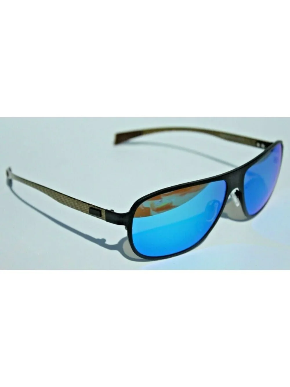 BREED Atmosphere POLARIZED Sunglasses Black Titanium/Blue NEW $265 BSG004BK